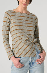 Long Sleeve Knit Top W/ Twist Detail