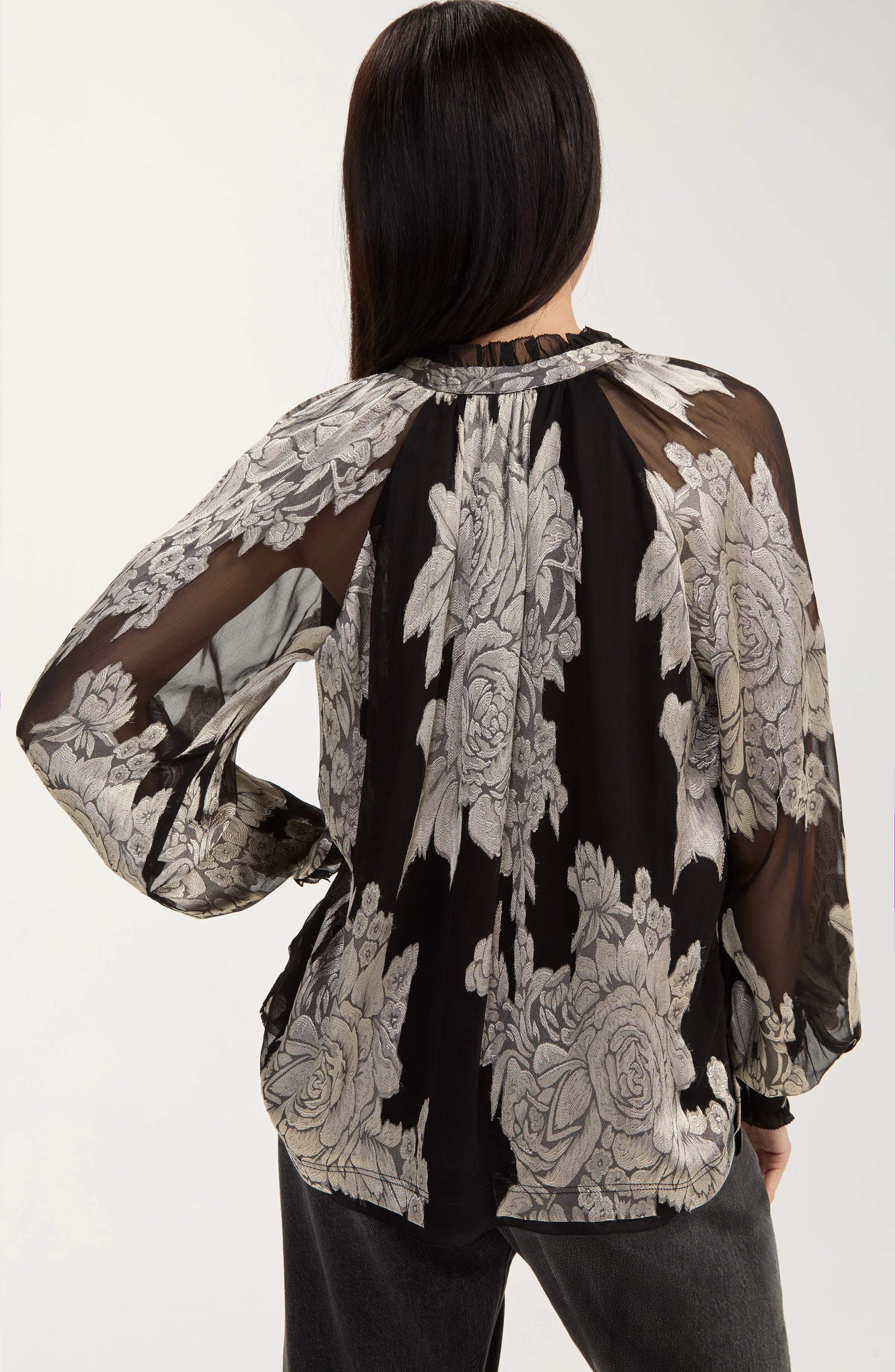 Floral Woven Top w/ Ties