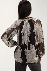 Floral Woven Top w/ Ties