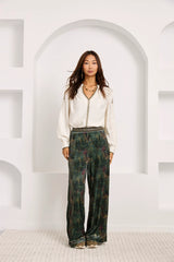 Botanical Print Velvet Pant