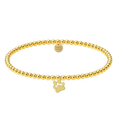 Paw Charm 3MM Beaded Bracelet