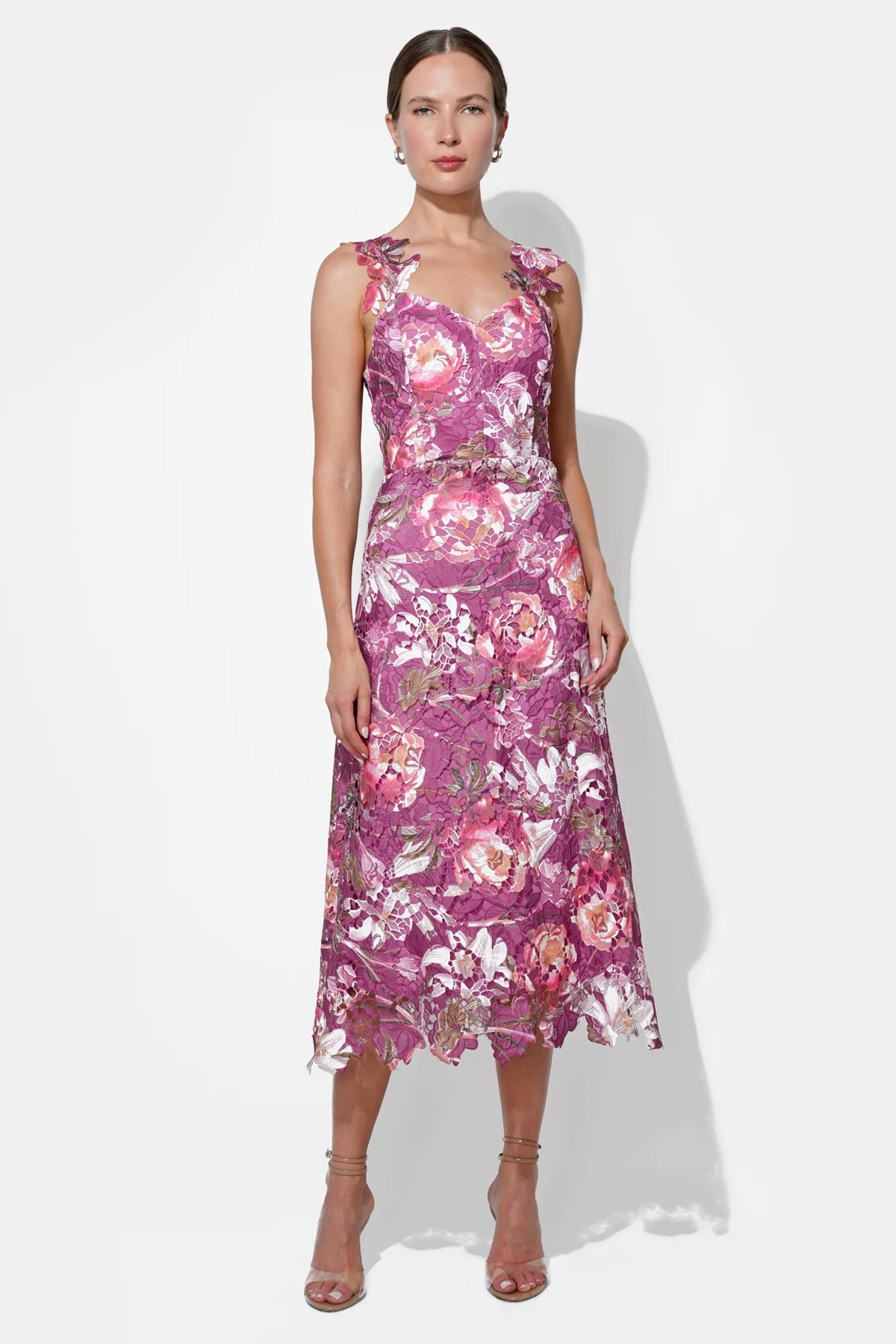 Prudence Floral Lace Midi Dress