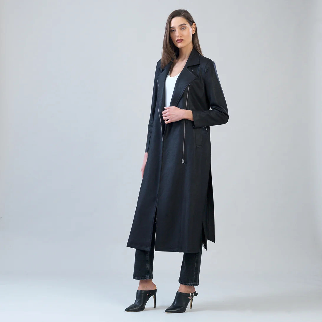 Liquid Leather Trench Coat