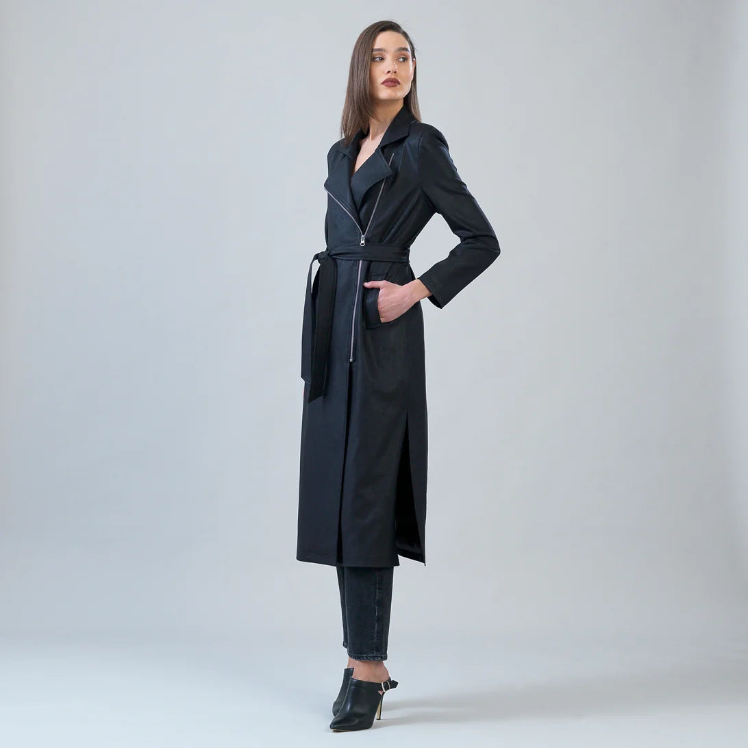 Liquid Leather Trench Coat