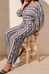 Pull On Wide Leg Stripe Pant