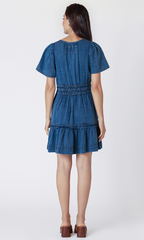 Tiered Denim Mini Dress