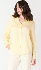 Long Sleeve Flowy Satin Button Down