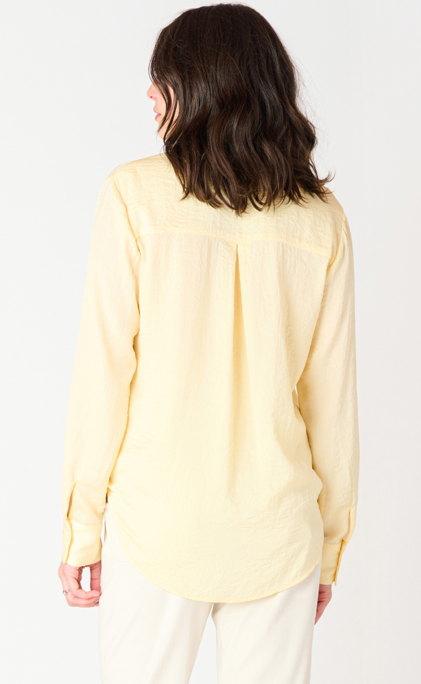 Long Sleeve Flowy Satin Button Down