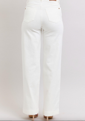 HW Double Button Wide Leg Trouser