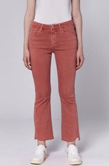 Jeanne Mid Rise Cropped Flare Denim