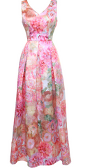 AAG V-neck Dress w/ Flat Pleats