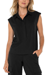 Sleeveless Cropped Top /elastic waist