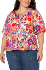 Floral Button Front Top
