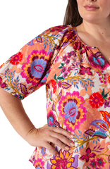 Floral Button Front Top
