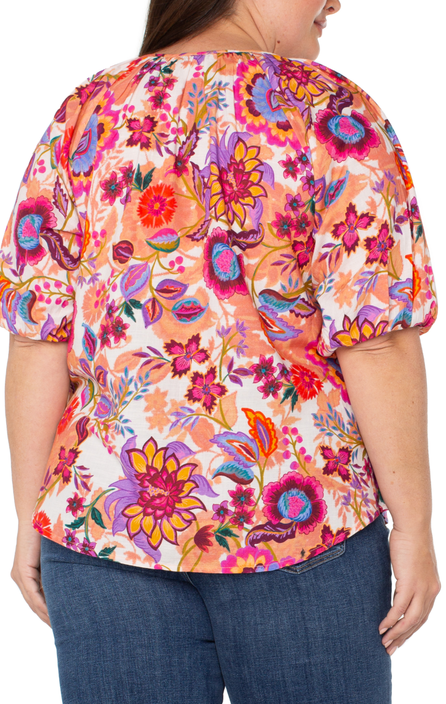 Floral Button Front Top