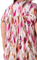 Flutter Sleeve Button Front Knit Top