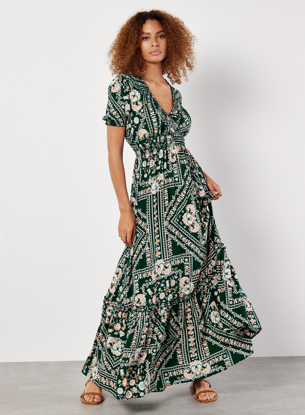 Scarf Print Maxi Dress