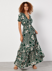 Scarf Print Maxi Dress