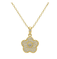 Clover Pave Necklace Gold