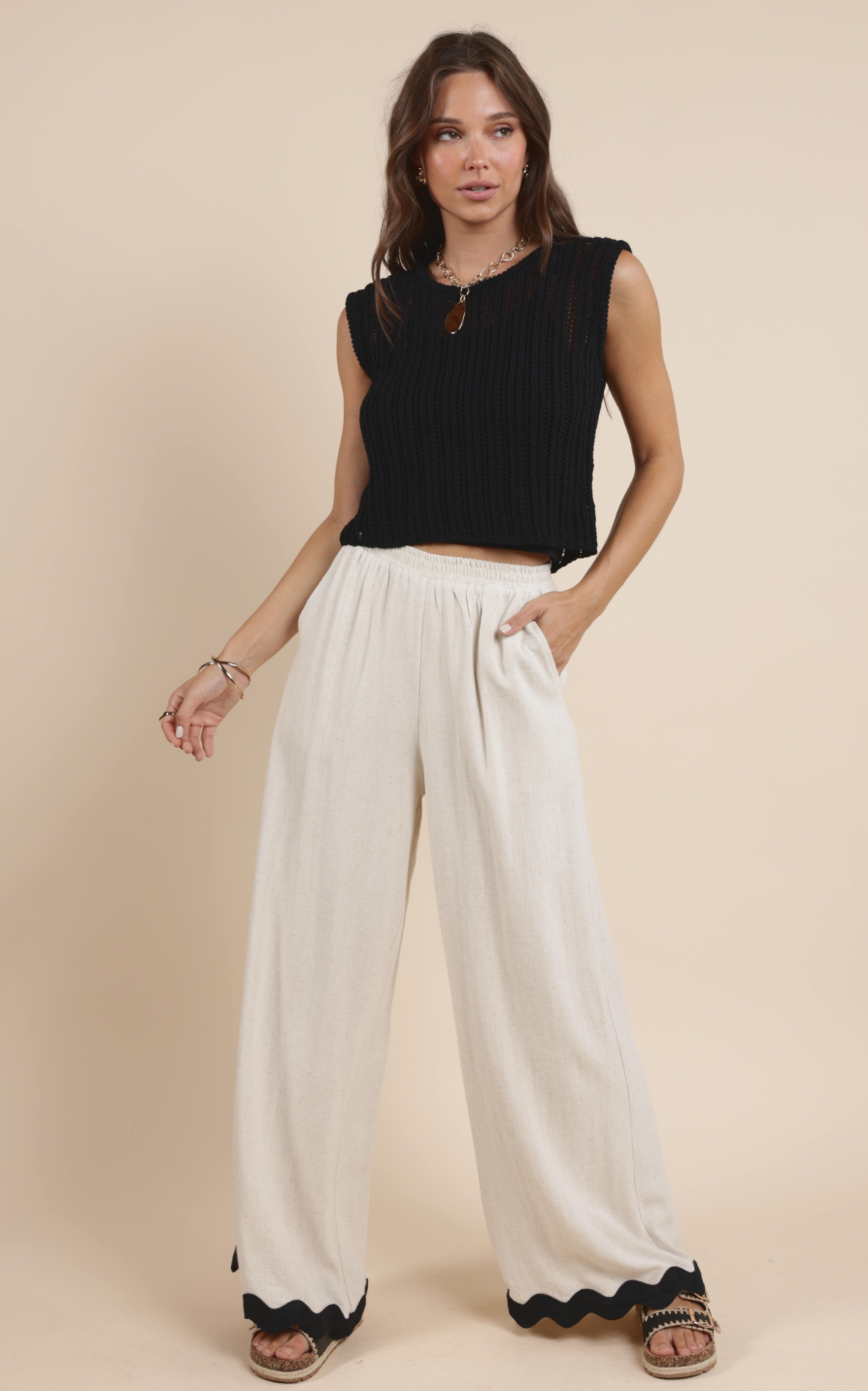 Sugarloaf Wavy Trim Elastic Pant