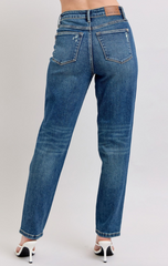 Hight Waist Rigid Front Straight Denim