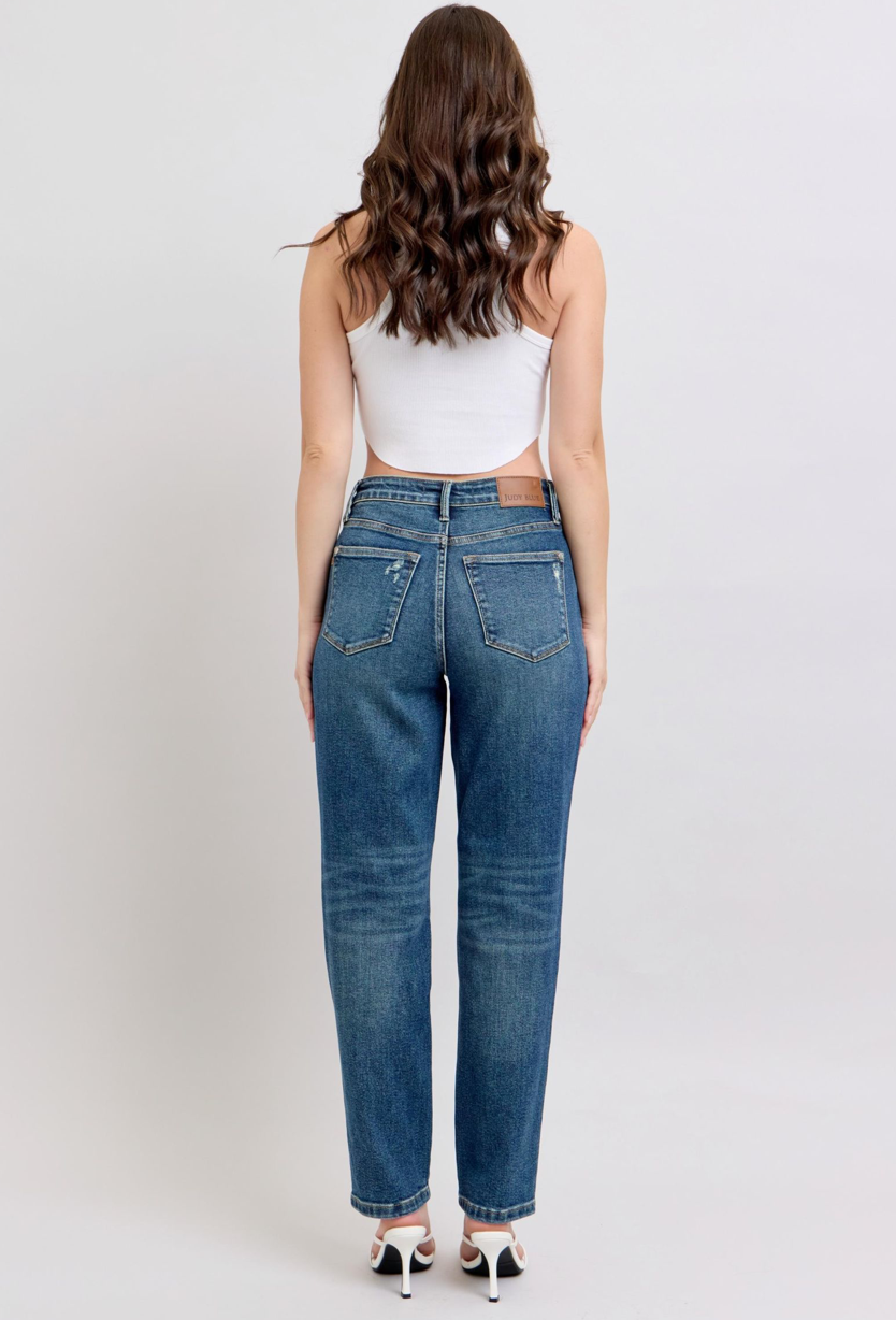 Hight Waist Rigid Front Straight Denim
