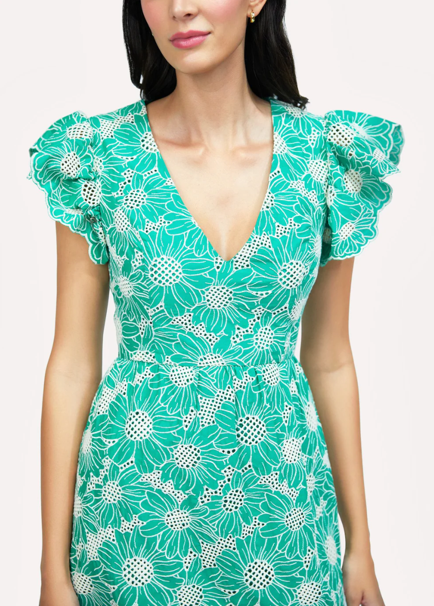 Zenith Flutter Sleeve Midi Dress