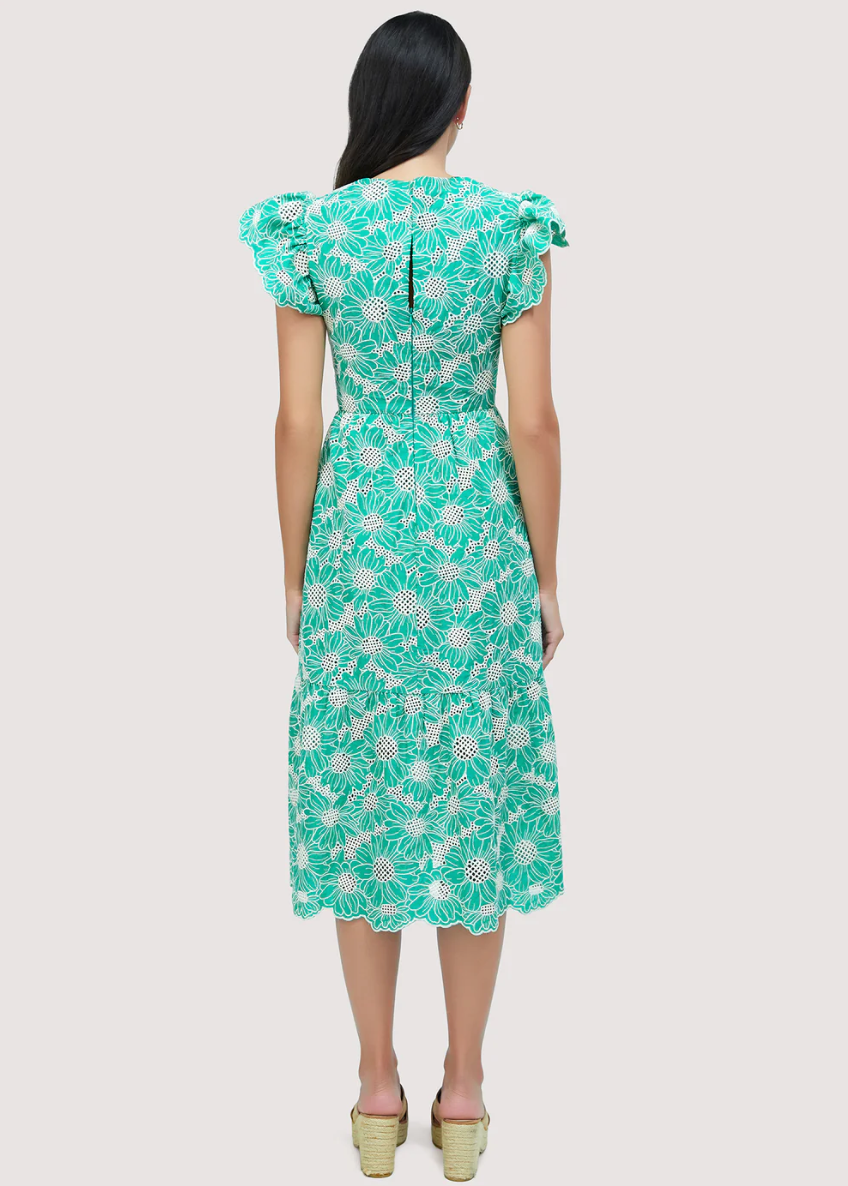 Zenith Flutter Sleeve Midi Dress