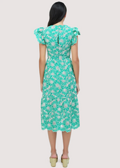 Zenith Flutter Sleeve Midi Dress