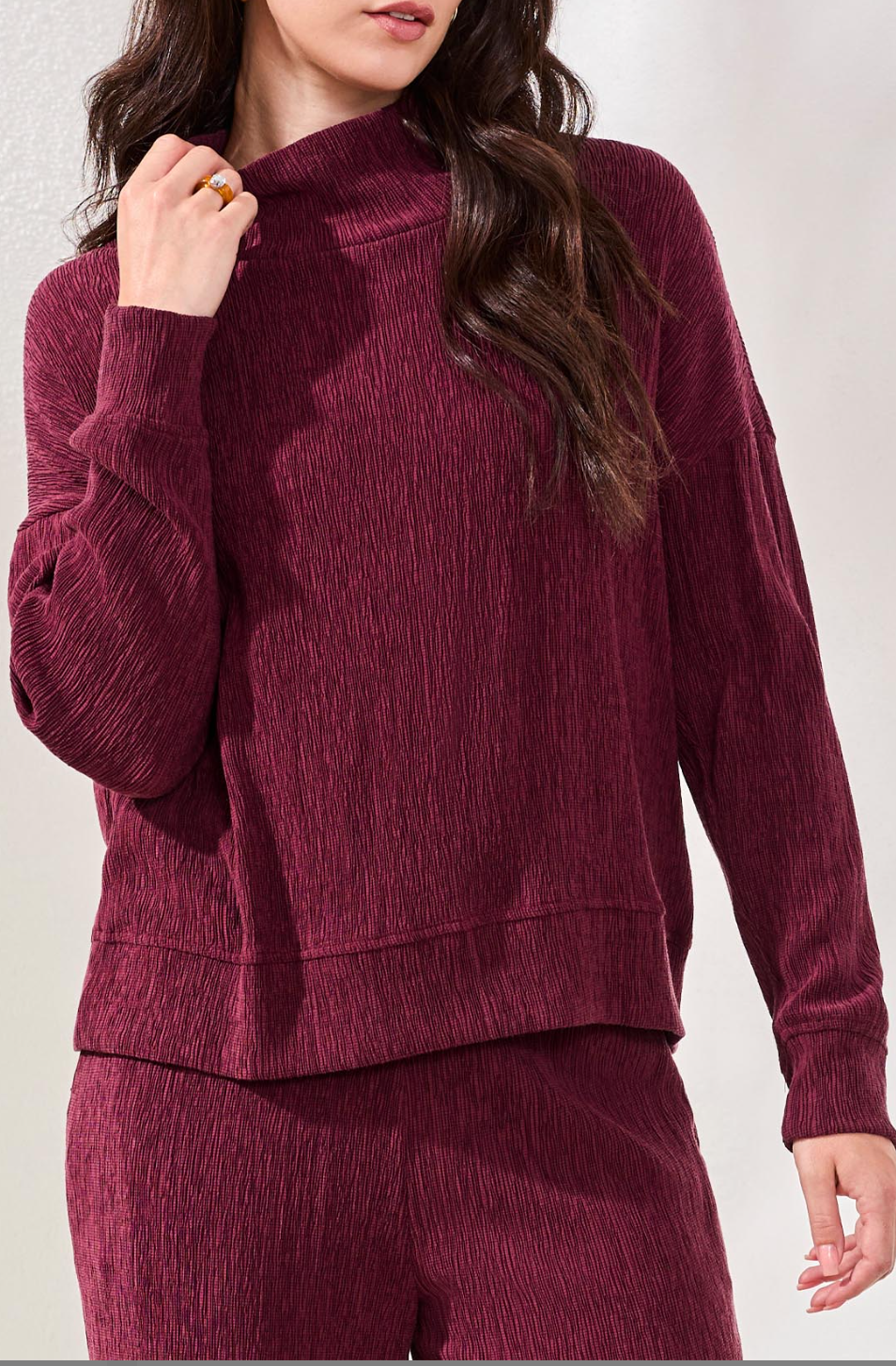 Mock Neck Long Sleeve Top