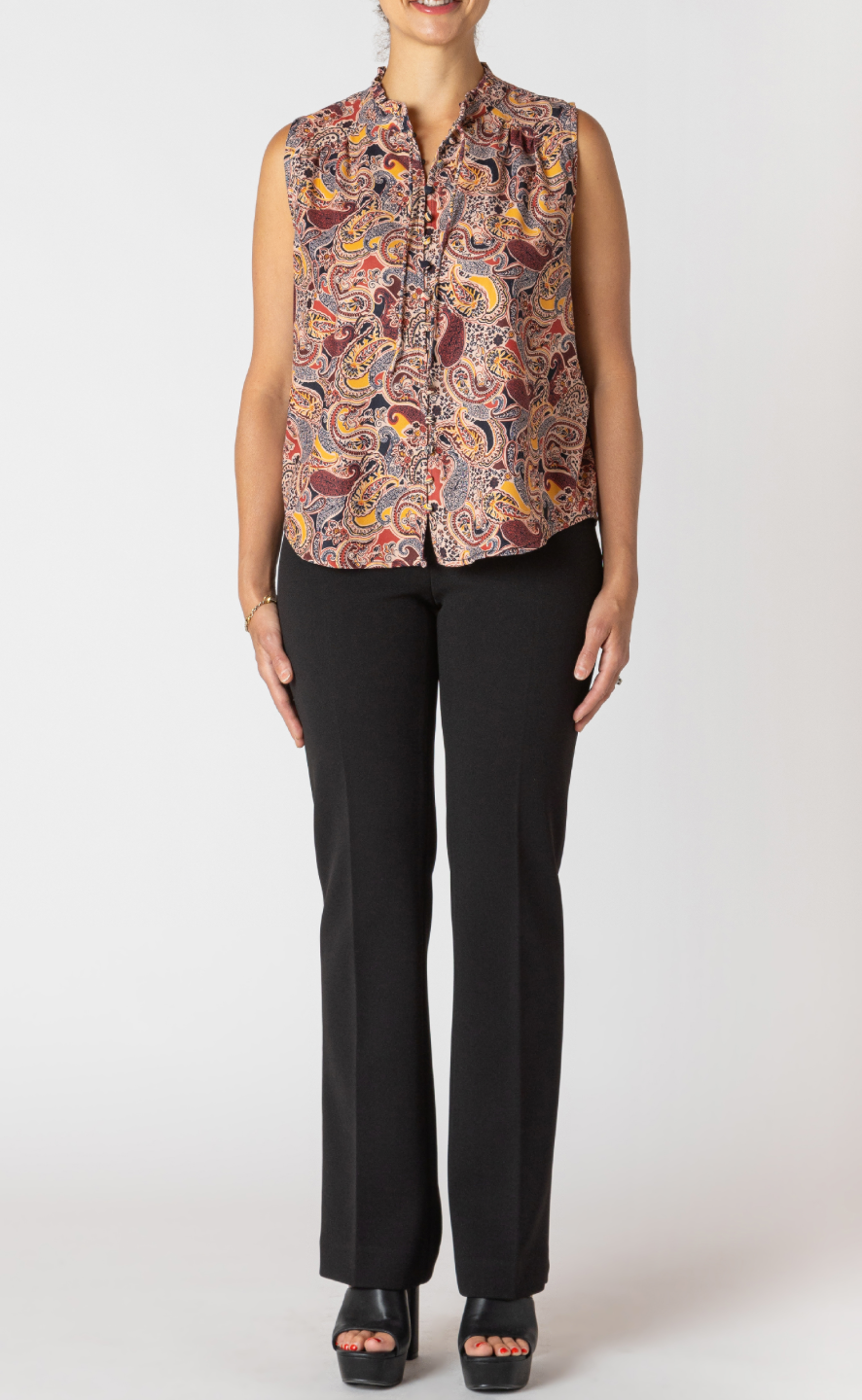 Paisley Button Down Top