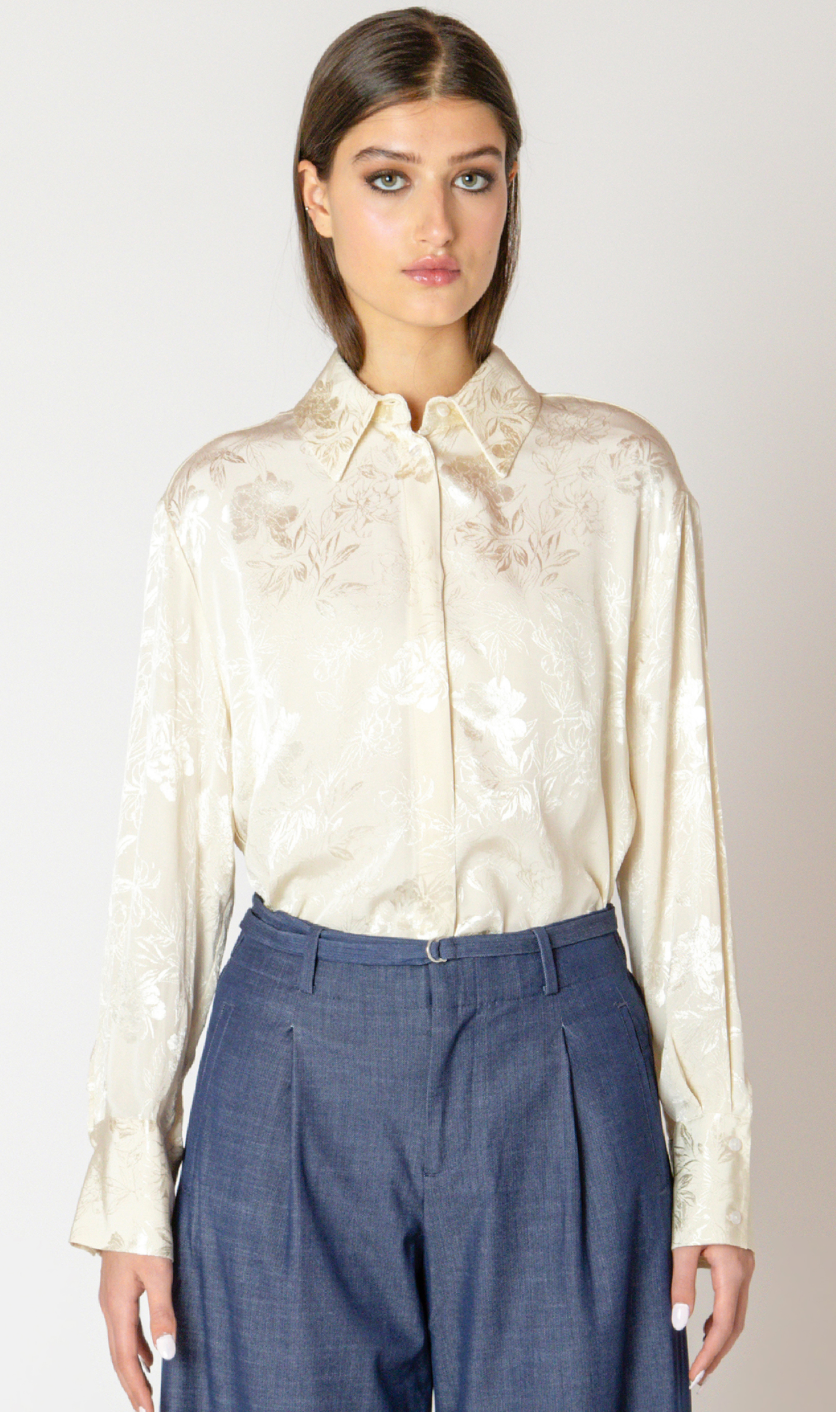 Floral Jacquard Blouse