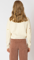 Embroidered Crewneck Cardigan