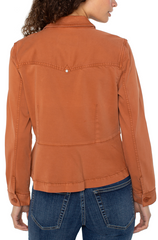 Peplum Hem Trucker Jacket