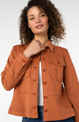 Peplum Hem Trucker Jacket
