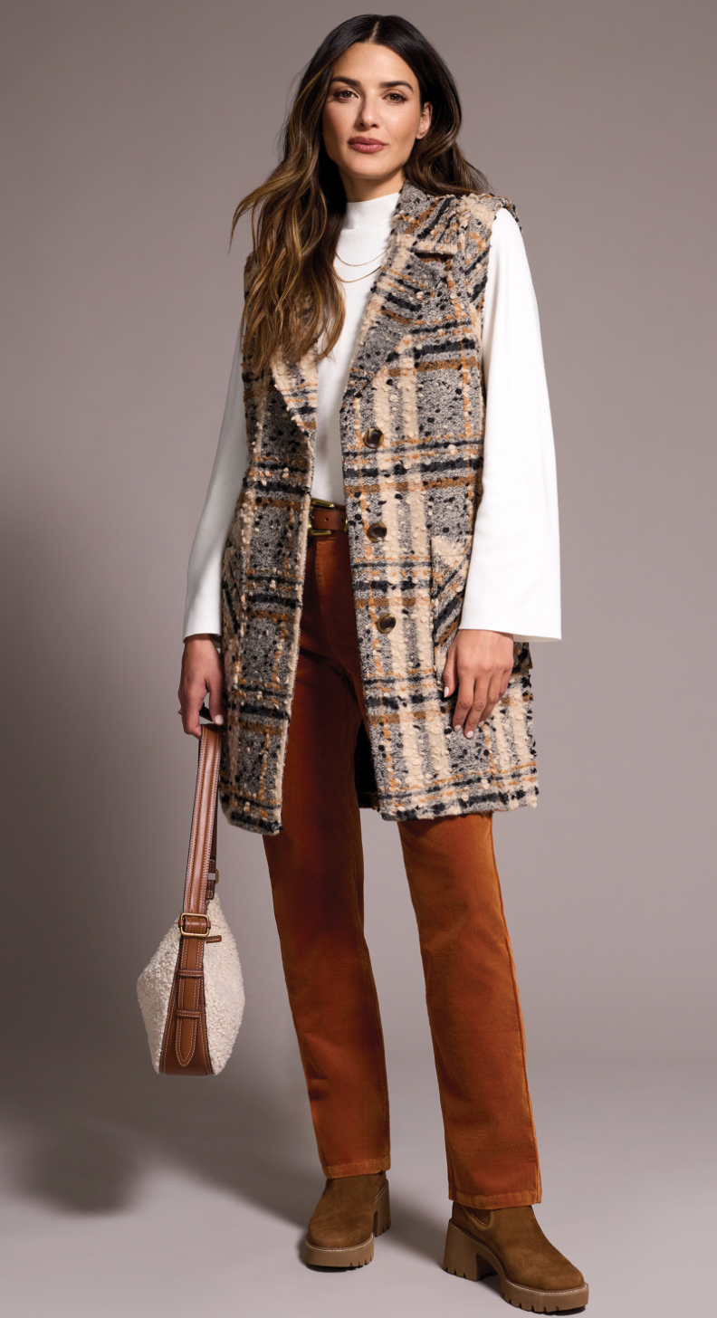 Wide Notch Collar Button Front Vest