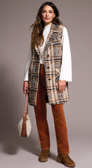 Wide Notch Collar Button Front Vest