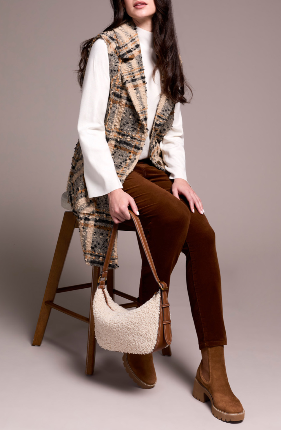 Wide Notch Collar Button Front Vest