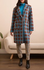 Plaid Button Front Coat