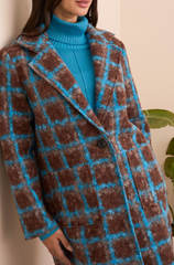 Plaid Button Front Coat