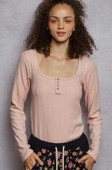 Square Neck Henley