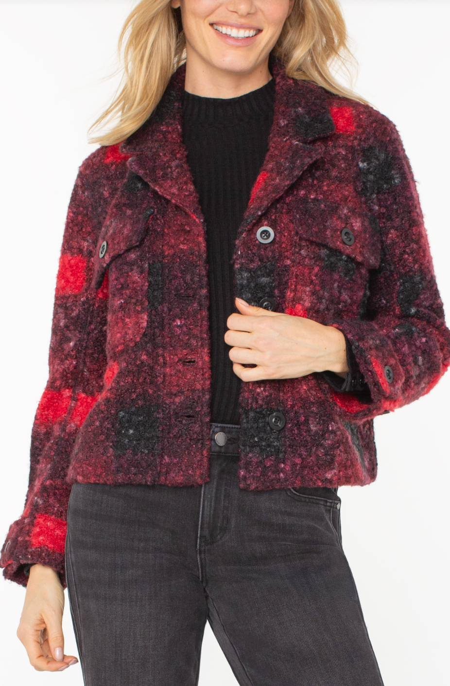 Button Front Boxy Shacket