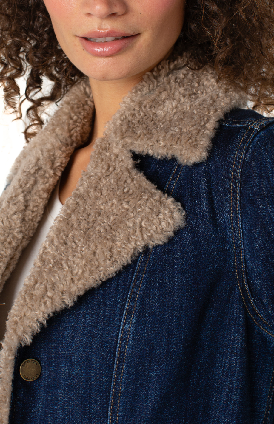 Sherpa Trimmed Notch Collar Jacket