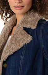 Sherpa Trimmed Notch Collar Jacket