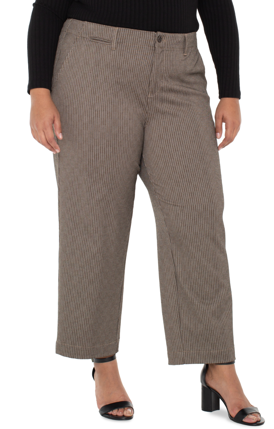 Wide Leg Crop Trouser W Flap Pocket