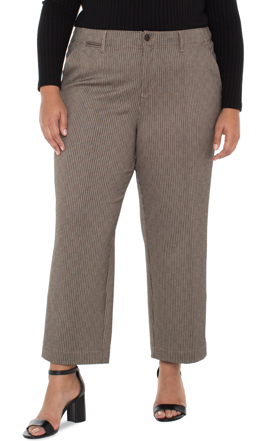 Wide Leg Crop Trouser W Flap Pocket