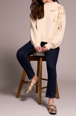 Mock Neck Sweater w Sequins