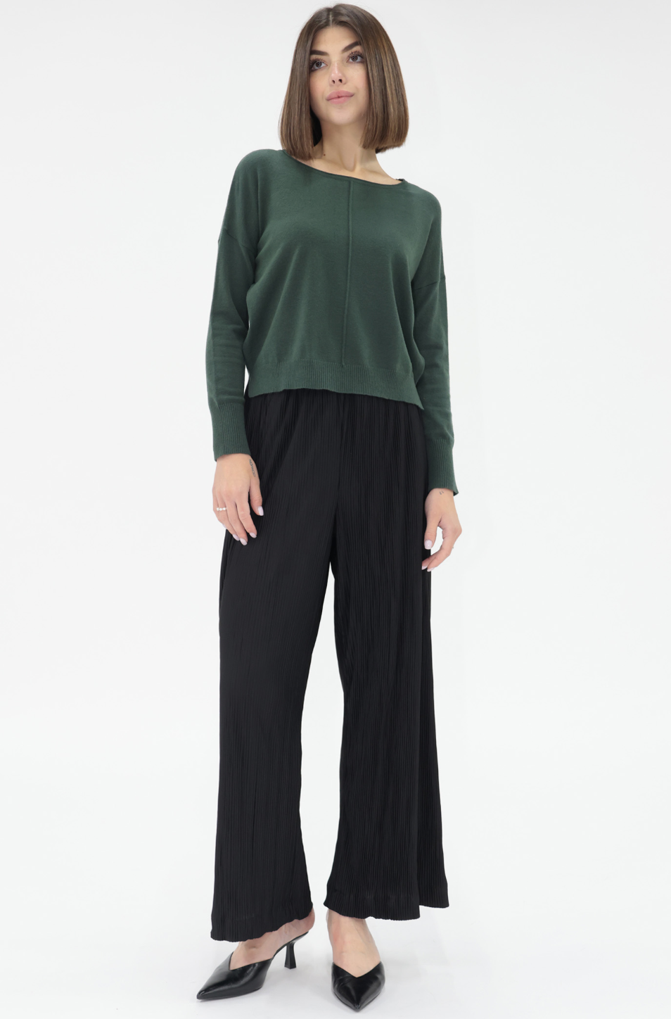 Pleated Pull On Pant