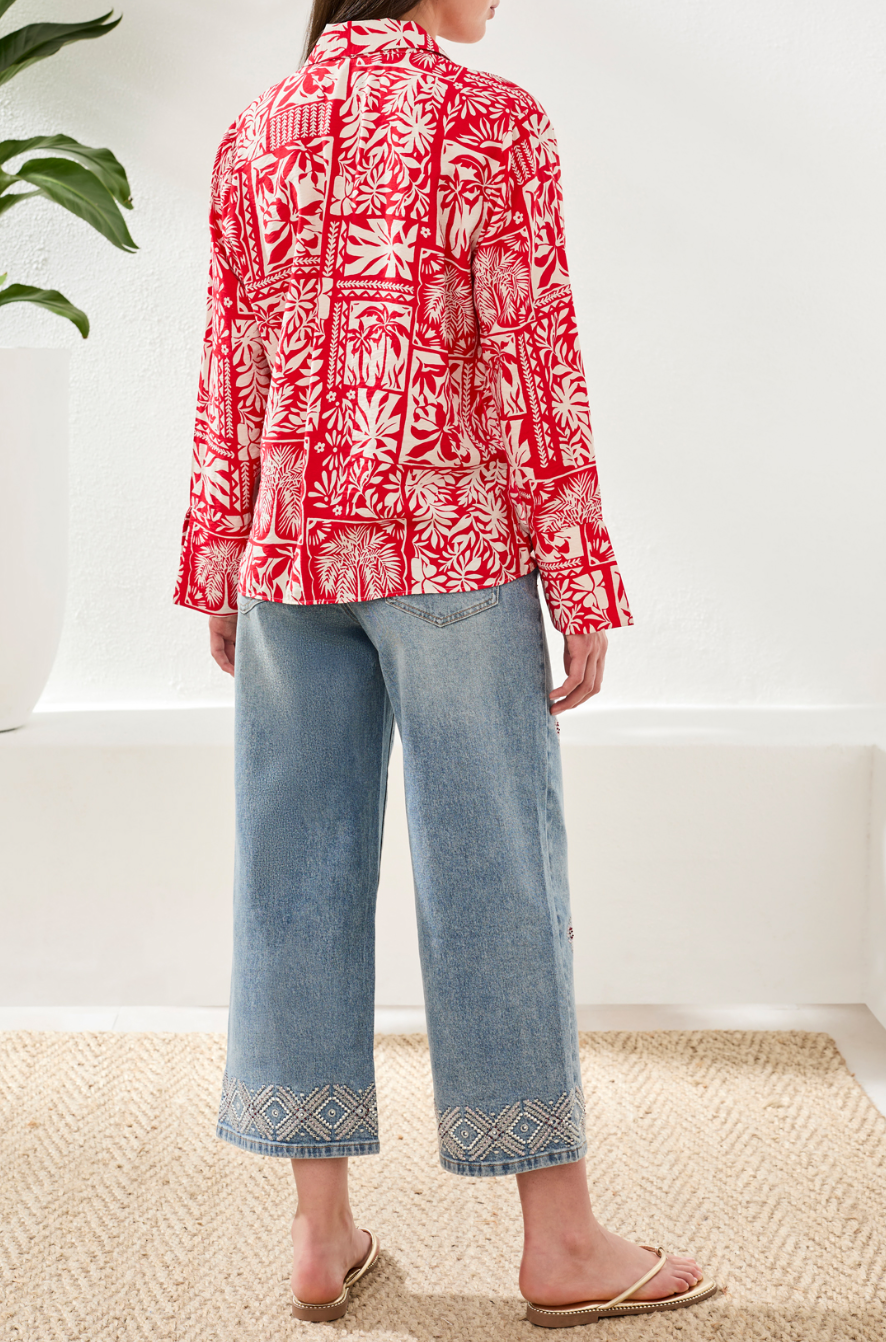 Long Sleeve Top w/ Tie Front