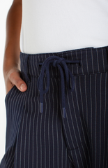 Wide Leg Pleated Trouser w/ Side Stripe